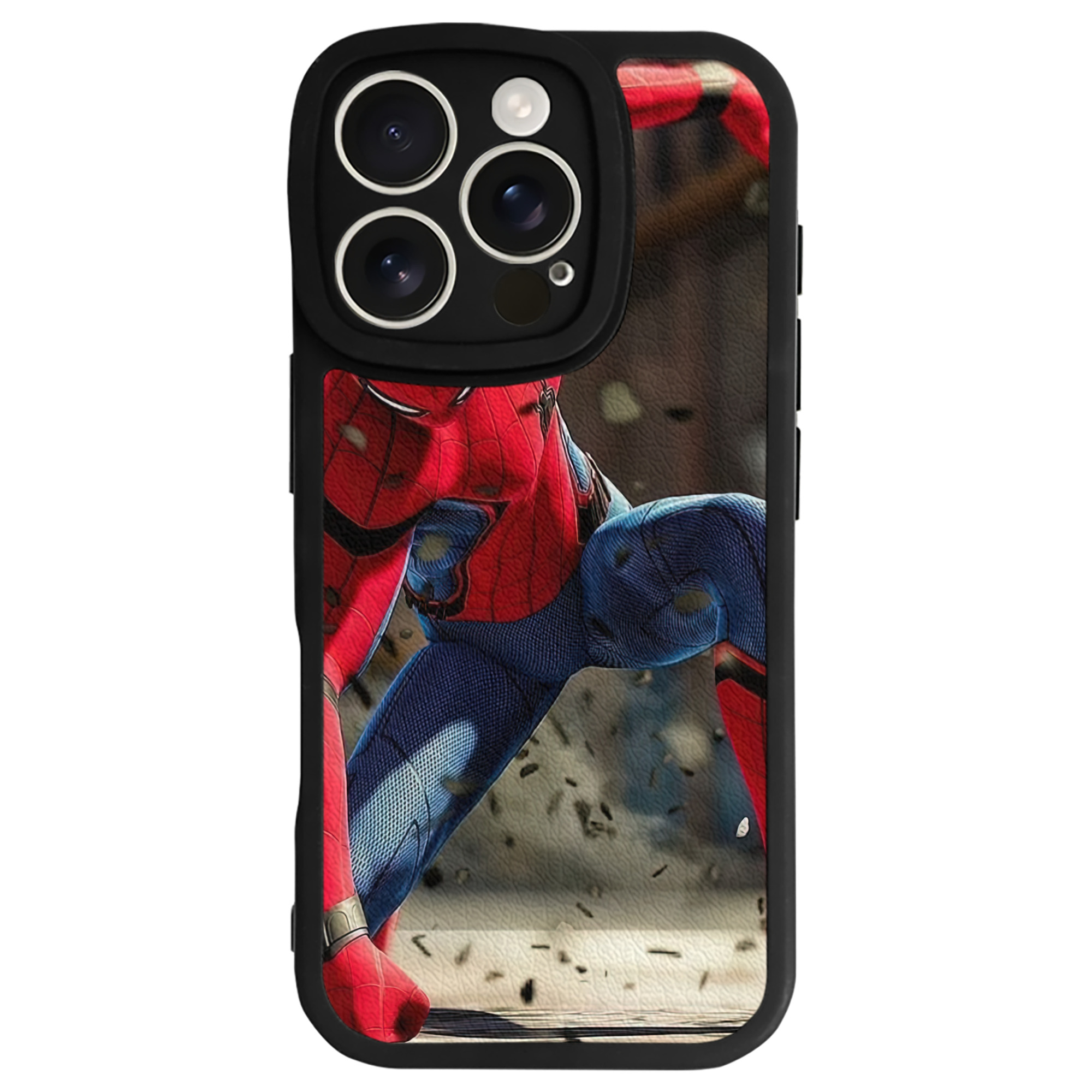Spider Man スパイダーマン 【iPhone 16シリーズ対応】シリコンスマホケース（レザー調） 材質：シリコン